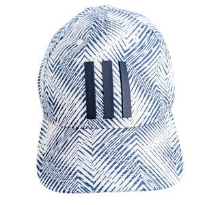 Adidas Blue White 3 Stripe Crystal Jade Chevron Herringbone Snap Back Hat